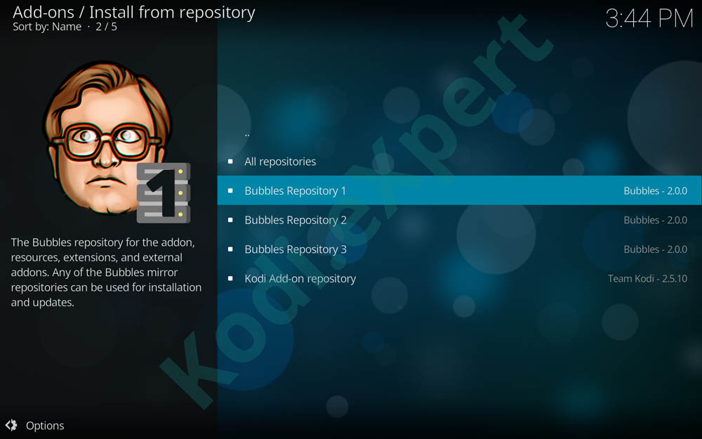 Bubbles addon Kodi step 13