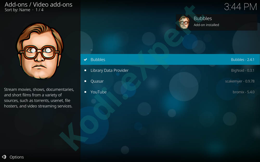 Bubbles addon Kodi step 18