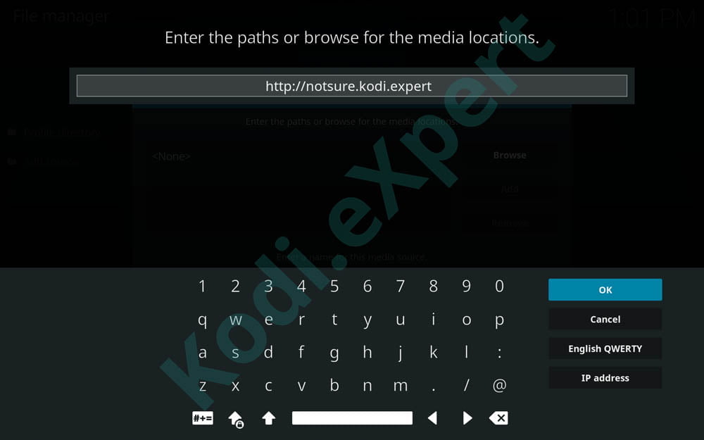 NotSure addon Kodi step 5