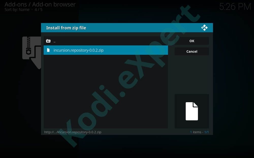 Kodi incursion Addon 6.19