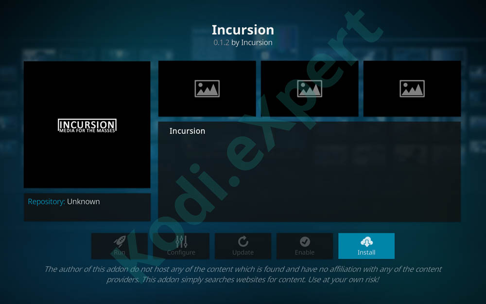 Kodi incursion Addon 7.01