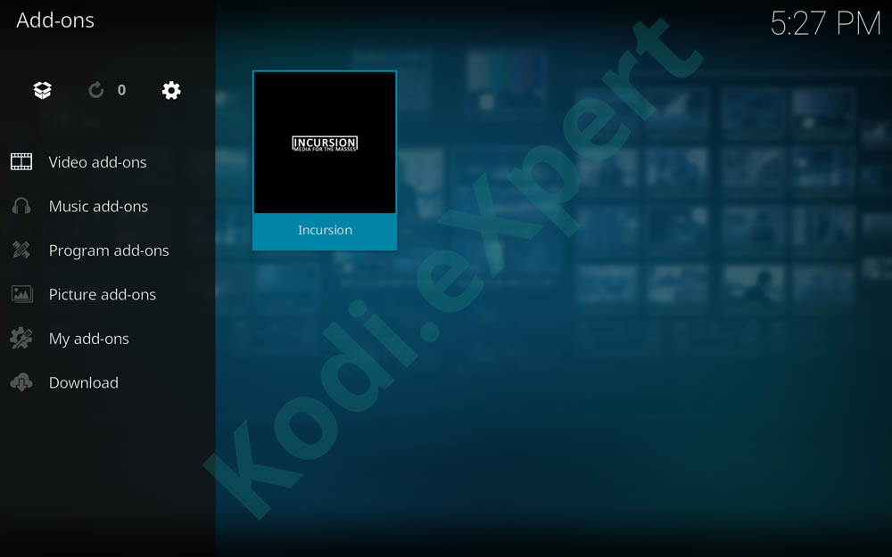 Kodi incursion Addon 7.13