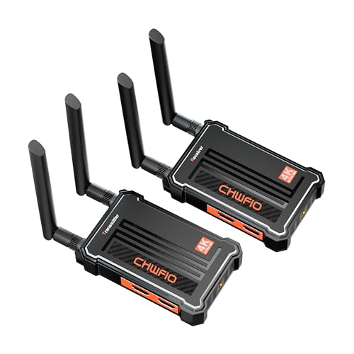 Wireless HDMI Transmitter and Receiver 4K:,490FT Wireless HDMI Extender Plug&Play,2.4/5GHz Wireless Video Transmission System for Streaming Video/Audio/File from PC/Laptop/STB to Monitor/TV