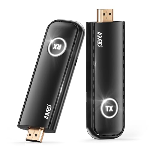 TIMBOOTECH Wireless HDMI Transmitter and Receiver 4K, Full HD 1080P@60Hz, 2.4/5.8GHz, Plug & Play, Portable HDMI Wireless Extender for Streaming Laptop, TV Box, DSLR to Projector/TV/Monitor -165FT/50M