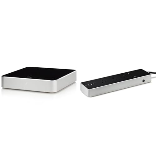 Upgrade and Protect Your Stereo Bundle for Apple Home: Eve Play Audio Streming Device for Airplay + Eve Energy Strip with Surge and overcurrent Protection