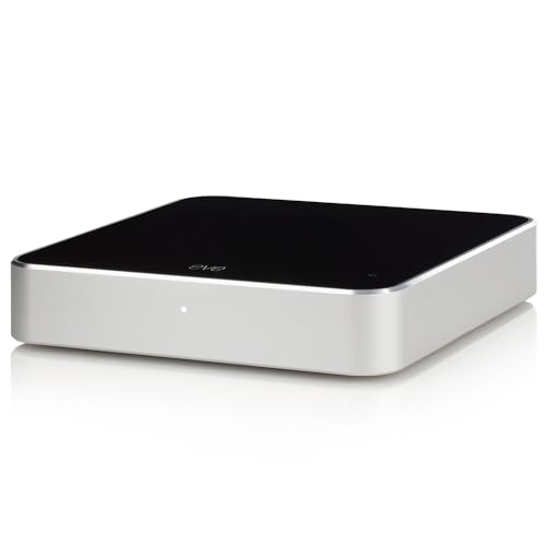 Eve Play – Audio Streaming Interface for AirPlay, Upgrade to AirPlay audio streaming, Latency compensation, digital-to-analog converter, Three audio outputs, Apple Home, Ethernet, 2.4/5 GHz Wi-Fi