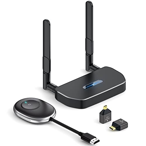 Wireless HDMI Transmitter and Receiver 4K, MpioLife Wireless HDMI Extender 5G Wireless HDMI/VGA Transmitter Receiver Kit, 164FT/50M Streaming Video Smooth for Laptop/Computer to Monitor/Projector/HDTV