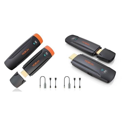 Wireless HDMI Transmitter and Receiver,Wireless HDMI USB C Transmitter and Receiver,Orange+Black