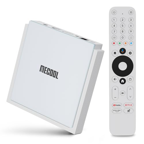 Android TV Box 11.0, MECOOL KM2 Plus Deluxe Smart TV Box 4GB 32GB Certification Netflix, Google Assistant Dolby Atmos Vision, Compatible with AV1 HDR 4K 2.4G 5.0G WiFi6 BT5.0 Amlogic S905X4