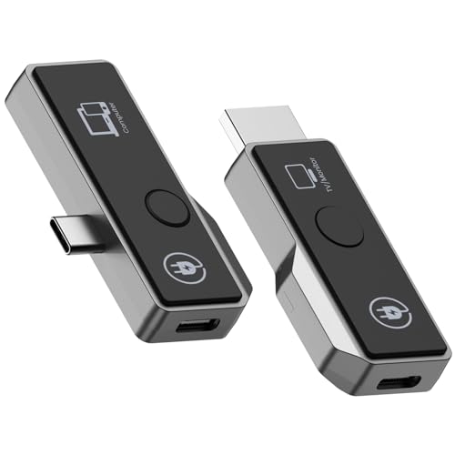 Wireless HDMI Transmitter and Receiver, Support Type-C 3.1 USBC Port Smartphone/Tablet/Laptop, Plug and Play, Portable Wireless HDMI Extender Kit for Streaming Video/Audio to HDTV/Projector/Monitor