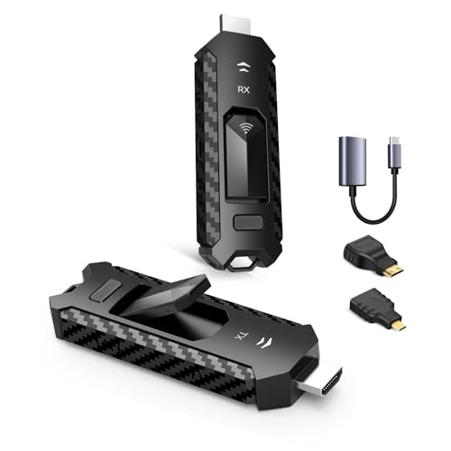 Wireless HDMI PRO- Transmitter and Receiver, Portable Multi-TVs Extender Kit, Plug and Play, Heat-Control, 5.8G/2.4G @60Hz 165FT/50M, Wirelessly Stream Video/PPT from Laptop to Multiple HDTVs/Monitors