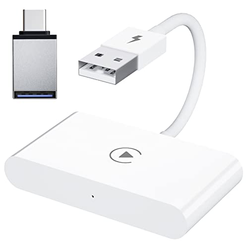 WANSUPYIN 2024 Wireless Adapter Box, Plug & Play WiFi Online Update Auto Car Adapter for Apple Wireless for Carplay Dongle,Plug & Play WiFi Online