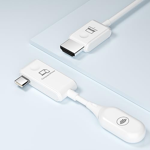 SmartSee Wireless USB C to HDMI Display Adapter Screen Mirror Cast Extend for iPhone 15 & USB C Equiped Phone Laptop HDMI Transmitter and Receiver | No Setup Real Plug n Play