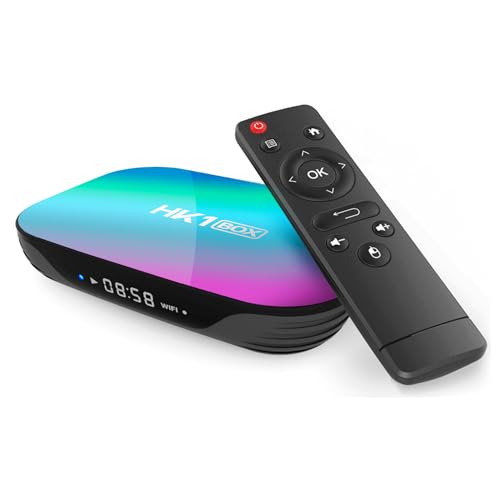 Xilibod Android 9.0 TV Box 4GB RAM/32GB ROM Amlogic S905X3 64bit Quad Core Cortex A55 CPU G31 MP2 GPU 2.4G/5G Dual-Band WIFI 1000 DLAN Support BT Smart TV Box - Model No.: HK1 Box 4GB 32GB