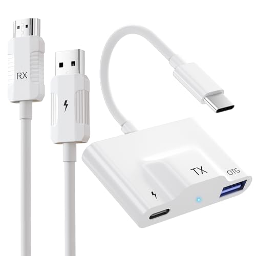 YICOSUN USB C Wireless HDMI Transmitter and Receiver,HDMI Casting Device Plug & Play 2.4G/5G Portable Extender,Streaming Video and Audio from Laptop PC Smartphone to TV Monitor Projector
