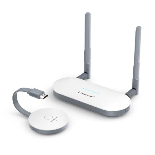 Lemorele Wireless HDMI Transmitter and Receiver 164ft/50M HDMI + VGA Dual 5G Display for Streaming Audio Video from PC/Laptop to Monitor, Projector, HDTV