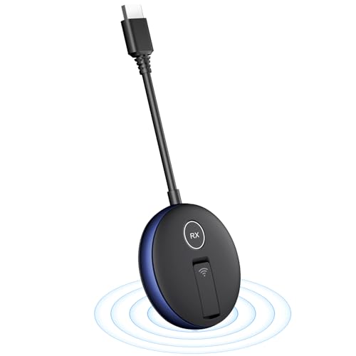 Wireless hdmi Receiver,Support 1080P HD Picture,100FT Transmission,2.4G/5G,Suitable for Computer/Phone/TV Box to Transmit Streaming Video to TV -Blue（1 Receiver）
