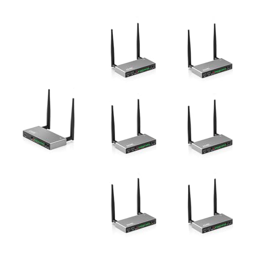 TIMBOOTECH Wireless HDMI Transmitter & 6 Receivers, Multiple TVs, 5.8G HDMI Wireless Extender, 1080P@60Hz, 820FT, KVM, IR Remote, HDMI Loop Out, Live Stream Video &Audio to Multiple Displays(1TX+6RX)