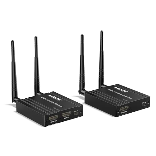 656FT Hdmi Wireless Transmitter and Receiver, 200M Wireless HDMI Extender Long Range with Loop-Out, Support 2.4 / 5GHz for Streaming Video/Audio from Laptop,PC, TV Box to HDTV/Projector
