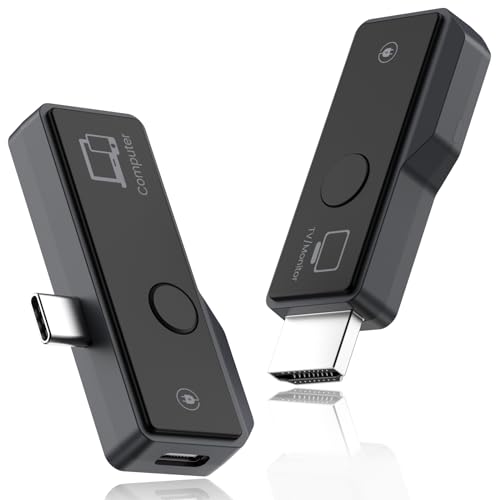 Guerrop Wireless HDMI Transmitter and Receiver,Type-C 3.1 Wireless HDMI Extender Kit Plug & Play 2.4G/5G for Streaming Video/Audio from Phone/Tablet/Laptop(with DP Protocol) to HDTV/Projector/Monitor