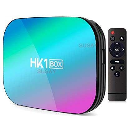 Android 9.0 TV Box HK1 Box Android TV Box 4GB RAM 64GB ROM, Dual-WiFi 2.4GHz/5GHz BT Amlogic S905X3 Quad Core 64 Bits 3D/8K Full HD/H.265/USB3.0 Android Box