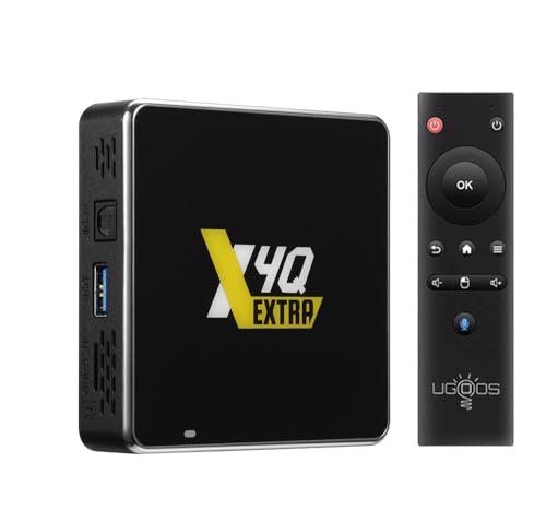 Ugoos X4Q Extra TV Box Android 11 4GB RAM 128GB ROM Amlogic S905X4-J 2.4G/5G Dual WiFi BT5.1 USB 3.0 Ethernet 1000M Support AV1 H.265 4K HDR Set Top tv Box