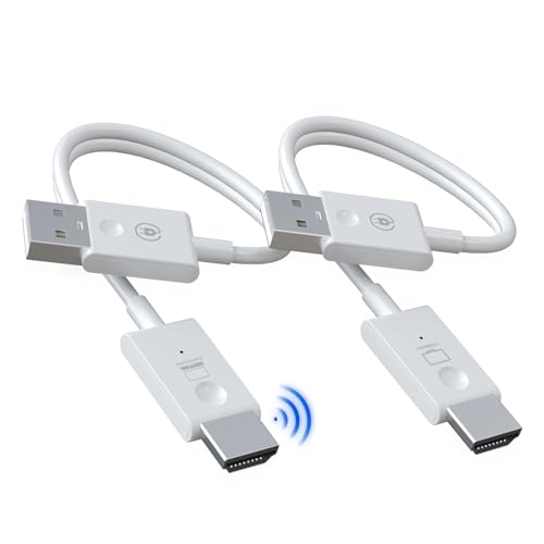 ANGEET Wireless HDMI Transmitter and Receiver 2.4/5GHz, 1080P HD Wireless HDMI Extender Streaming Video/Audio to Monitor, Projector, HDTV from PC, Laptop, Camera, TV Box, 98FT/30M, Plug & Play