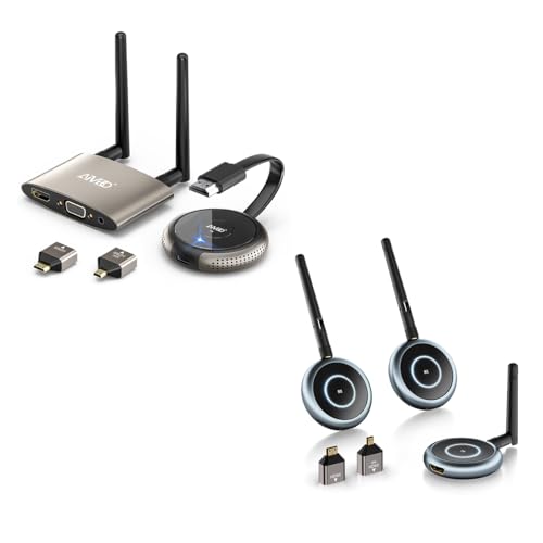 Wireless HDMI Transmitter and Receiver 4K 2 Kits-Multiple Receivers, Plug and Play, 165FT Range - Connect PC, Laptop, Camera, Cable Box to TVs, Monitors, Projectors