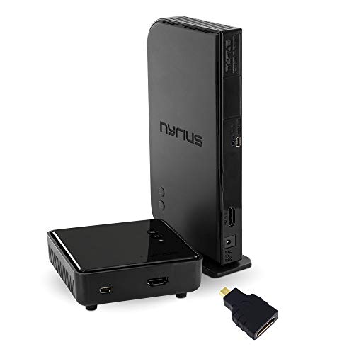 Nyrius Aries Home HDMI Digital Wireless Transmitter & Receiver for HD 1080p Video Streaming with IR Remote Extender (NAVS500) - Includes HDMI to Micro HDMI F/M Adapter