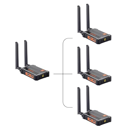 ChwFio 4K Wireless HDMI Transmitter and Receiver, Plug and Play,1 Transmitter to 3 Receivers(1 TX+3RXs)