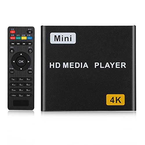 Media Player,4K 1080P Full HD Digital Media Player Support /AV Output,Play Video and Photos with USB Drive/SD Cards/External Devices For Android(US Plug)