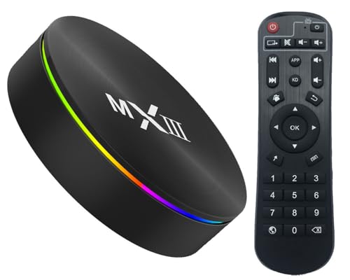 Amlogic S905X4 TV Box Android 11.0 TV Box MXIII Pro X4 4GB RAM 64GB ROM Dual-WiFi 2.4GHz/5GHz BT Quad Core 64 Bits 3D/8K 100M Smart TV Box USB 3.0