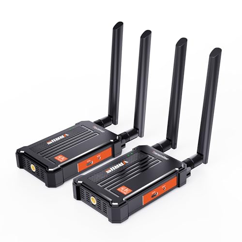 Vrriis Wireless HDMI Transmitter and Receiver, 4K HDMI Wireless Transmitter and Receiver, 490FT Los Range,0.1s Latency,Support 60Mbps 2.4/5G Transmission,Up to 1TX&4RXs