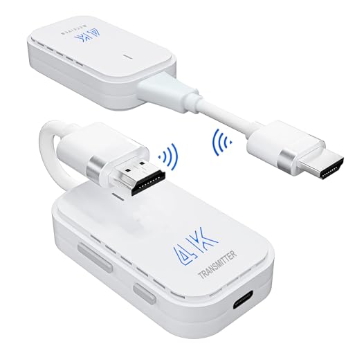 eppfun 4K USB C Wireless HDMI Transmitter and Receiver, 50m(165ft) Plug & Play Portable 5GHz Wireless HDMI Extender with HDMI Loop Out for Streaming from DSLR,Laptop,Netflix,PS45 to TV/Projector