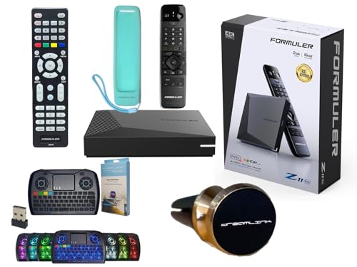 Formuler Z11 Pro Android 11 2GB Ram 16GB ROM 4K with Universal Bluetooth Voice Remote Control BT1 & Case Cover + Extra 7 Colour Wireless Keyboard + Extra Luminous Remote + Extra Magnetic Mount