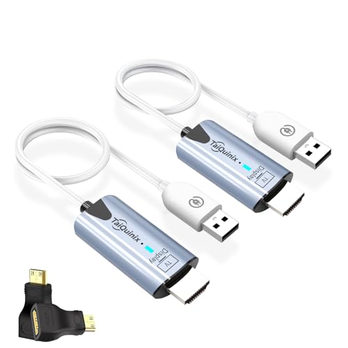 Taiquinix 2024 Upgraded Wireless HDMI Transmitter and Receiver, 165FT/50M Plug & Play Portable 2.4G/5G Wireless HDMI Extender Kit for Desktop,PC,TV Box, PS5/4 to TV/Monitor/Projector.