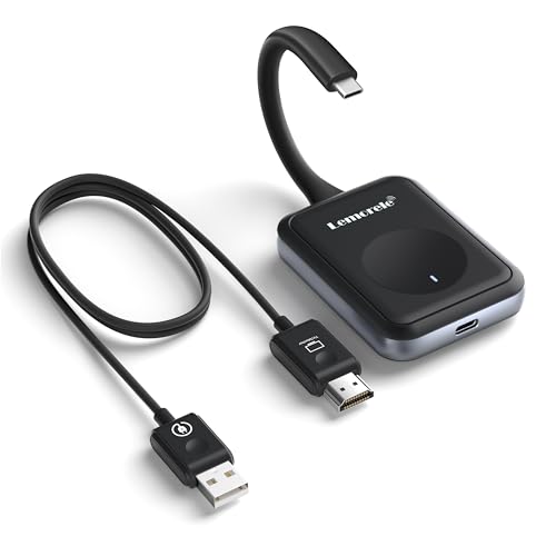 Lemorele Wireless USB-C Transmitter and Receiver HDMI Extender Kit, Portable Wireless Video Transmission, 2.4/5G 164ft 1080P Full HD for Streaming Video and Audio to Monitor from Mobile, PCs, TV Box