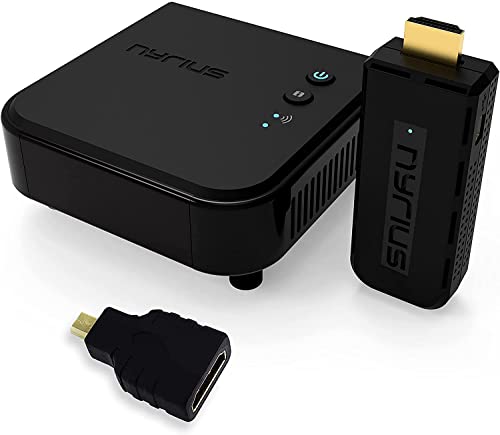 Nyrius Aries Pro Wireless HDMI Transmitter & Receiver to Stream HD 1080p 3D Video from Laptop, PC, Cable, Netflix, YouTube, PS4, Drones, Pro Camera, HDTV & Bonus HDMI to Micro HDMI