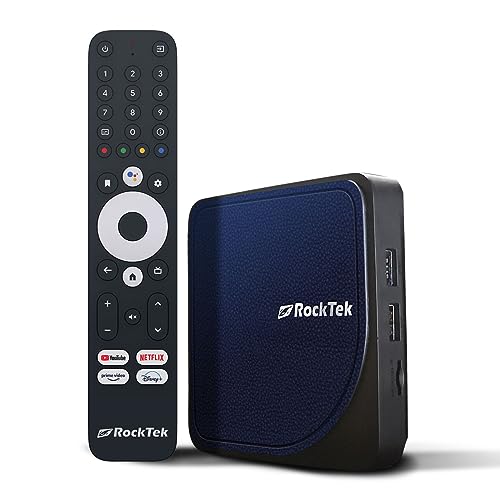 RockTek G2 4K Android TV Box 11.0 Streaming Box, Google Certified TV Box with Google Assistant & Netflix|HDR Movies, Dolby Vision-Atmos, WiFi 6, Bluetooth 5, with Amlogic S905X4-K, 4GB DDR4+32GB eMMC