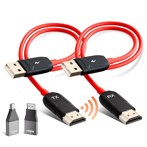INVERSE NET Wireless HDMI Transmitter and Receiver 50M/ 165FT,1080P Output Wireless HDMI,2.4G/5G Plug&Play Portable HDMI Wireless,for Streaming Video and Audio to Monitor from Laptop/TV Box.
