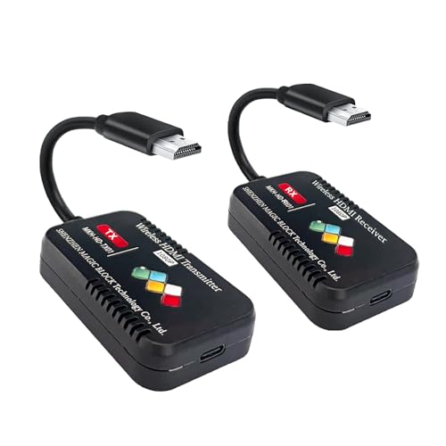 Wireless HDMI Extender Kit, 50M/165 Feet Range, 1080P Transmission, for Laptop/Camera/Phone to Monitor/Projector/TV, PS5, Xbox, Switch, Steamdeck