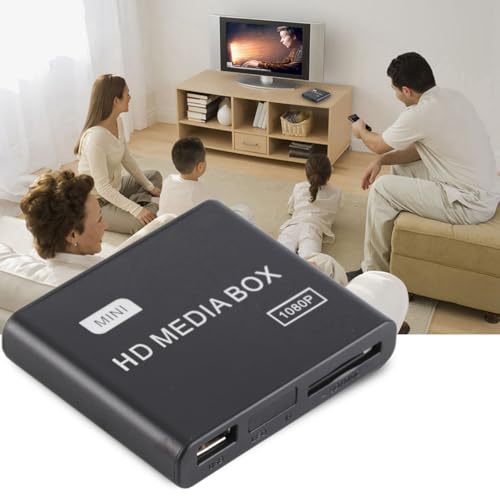 BONKZEBU Media Player 110‑240V Full HD Mini Box Media Player 1080P Media Player Box Support USB MMC RMVB MP3 AVI MK (US Plug)