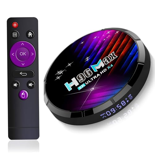 H96 Max X4 Android 11.0 TV Box Amlogic S905X4 Android TV Box 4GB RAM 32GB ROM, Dual-WiFi 2.4GHz/5GHz BT Quad Core 64 Bits 3D/8K Full HD/H.265/USB3.0 Android Box