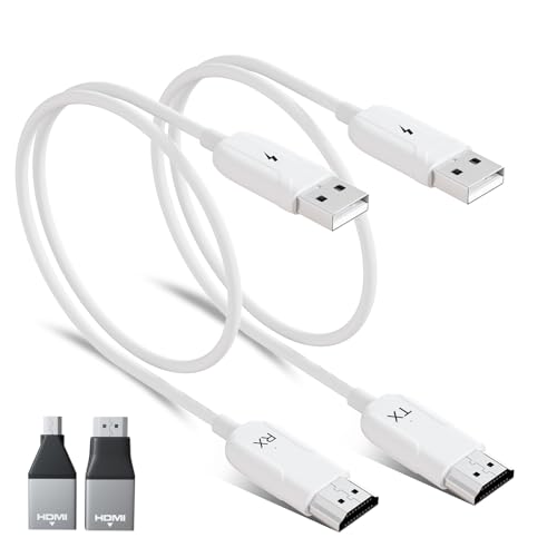 Wireless HDMI Transmitter and Receiver, 50m(165ft) Plug & Play Portable 2.4G/5GHz Wireless HDMI Extender with HDMI Loop Out for Streaming from DSLR,Laptop,Netflix,YouTube,PS4 to TV/Projector