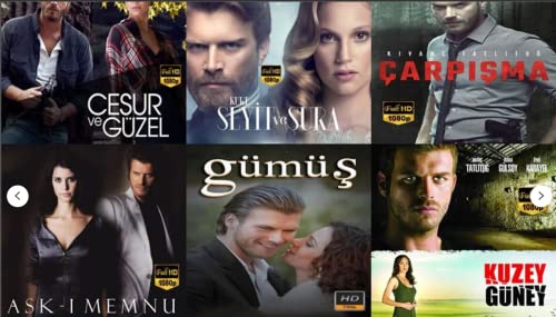 Kivanc Tatlitug Series with English Subtitles *All TV Series (6 in 1 Pack)* Ask-i Memnu + Carpisma + Cesur ve Guzel + Gumus + Kurt Seyit ve Sura + Kuzey Guney All Episodes in *USB