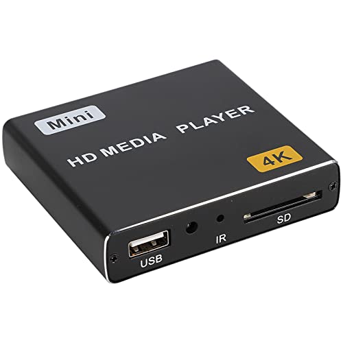 4K Media Player with Remote Control, 100-240V 4K Full HD Digital Media Player, HD MI USB S SPDIF Home Music Video Player(USA)