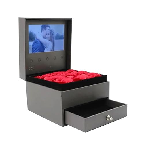 DEPUDA usb upload video luxury jewelry flower box video player gift box LCD Screen Advertising Marketing Digital Brochure Card Box