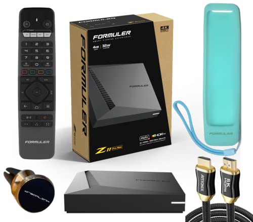 Formuler Z11 Pro Max Android 11 Wireless Ax 2x2 Gigabit LAN 4GB Ram 32GB ROM 4K + Extra 8K HDMI Cable + Extra Silicone Case Cover for Remote Control + Extra Magnetic Phone Car Mount