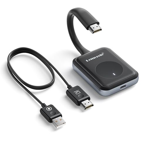 Lemorele Wireless HDMI Transimitter and Receiver HDMI Extender Kit 4K, 2.4/5G Dual Band, 4K 1080P@60Hz Full HD, 164FT Range, for Streaming Video & Audio from PC, Laptop to TV, Projector, Monitor