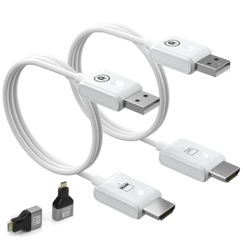 BDFFLY Wireless Hdmi Transmitter and Receiver Kit, 98Ft Wireless HDMI Extender, 1080P@60Hz HDMI Sender Display Adapter Support 5GHz for Streaming Video/Audio from Laptop/PC to TV/Projector/Monitor
